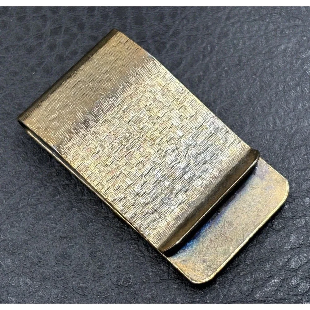 Vintage Money Tree Money Clip Dollar Sign Coins Design Gold Tone
